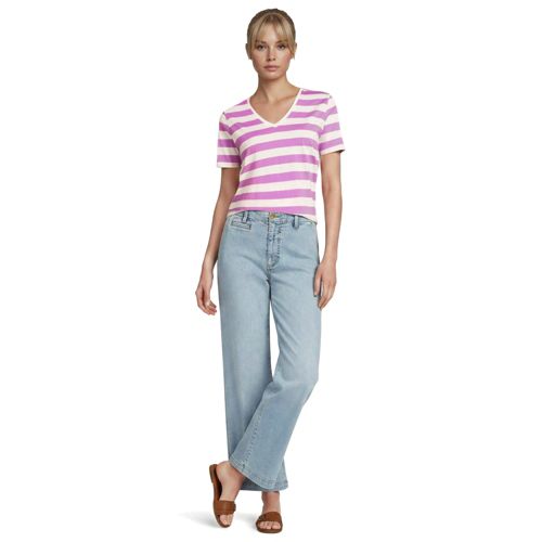 Ivory/Aster Pink Bold Stripe