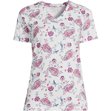 Supima Kurzarm-Shirt mit V-Ausschnitt für Damen image number 4