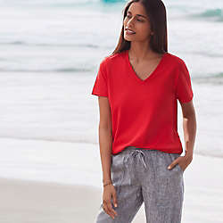 Women's Relaxed Supima Cotton Short Sleeve V-Neck T-Shirt, alternative image