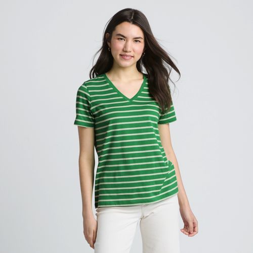 売れ筋商品|||ランズエンド カットソー トップス レディース Women's Relaxed Supima Cotton V-Neck T-Shirt Black Women's Relaxed Supima Cotton Long Sleeve V-Neck T-Shirt