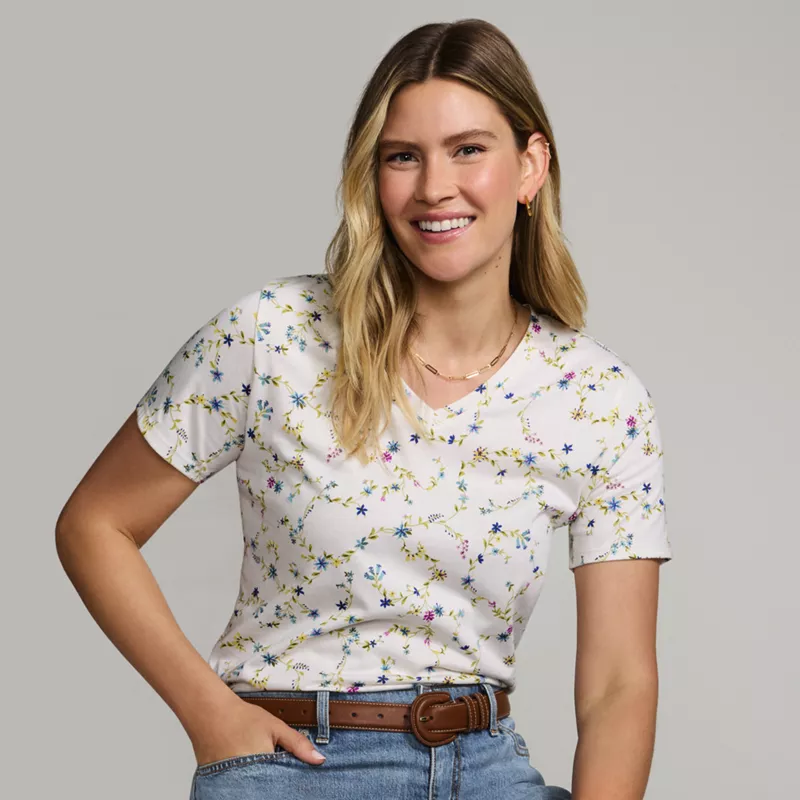 Plus Size Supima Cotton V-neck T-Shirt, alternative image