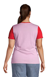 Women's Plus Size Relaxed Supima Cotton Short Sleeve V-Neck T-Shirt, Back