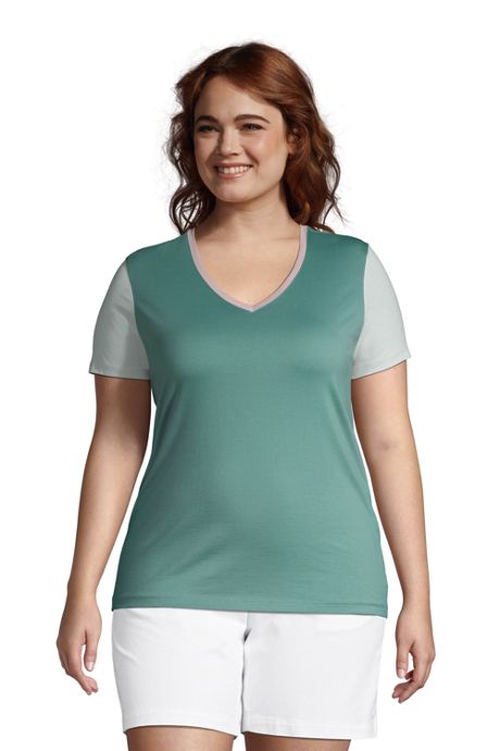 Paper Tee Womens Plus-Size V-Neck 3/4 Sleeve Drape Front Top