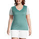 Women's Plus Size Relaxed Supima Cotton Short Sleeve V-Neck T-Shirt, Front
