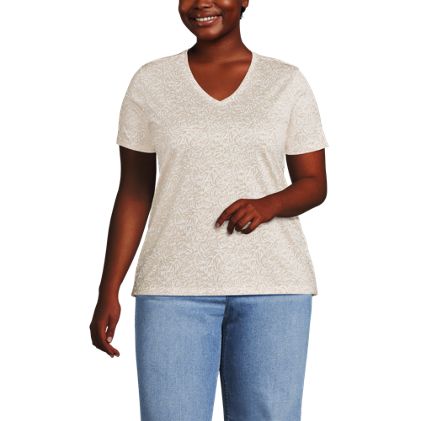 Women's Plus Size Relaxed Supima Cotton V-Neck T-Shirt - image 1