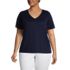 Women's Plus Size Relaxed Supima Cotton V-Neck T-Shirt, Front