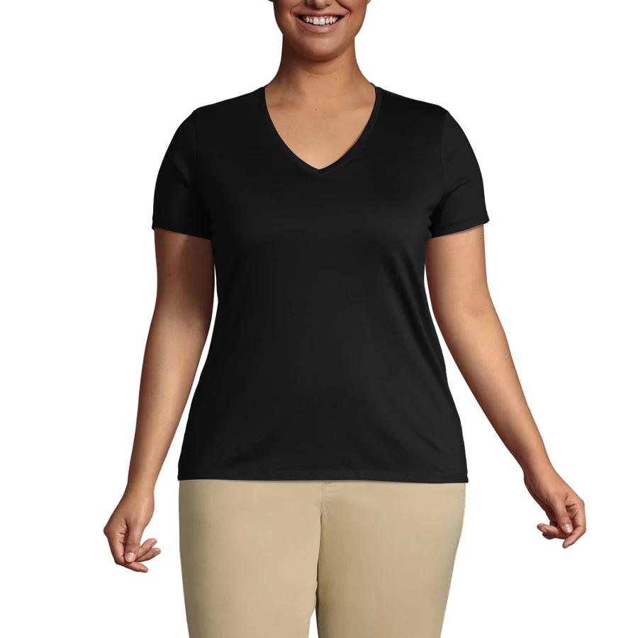 School Uniform Women's Supima Cotton V Neck T Shirt view 3