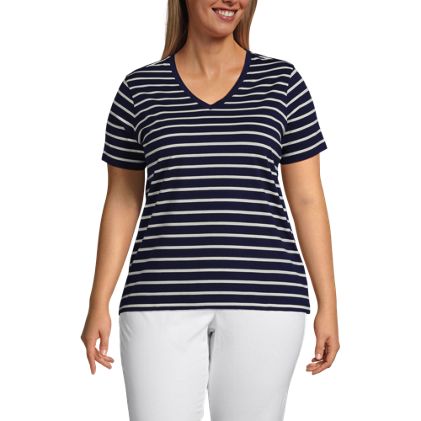 Women's Plus Size Relaxed Supima Cotton V-Neck T-Shirt - image 2