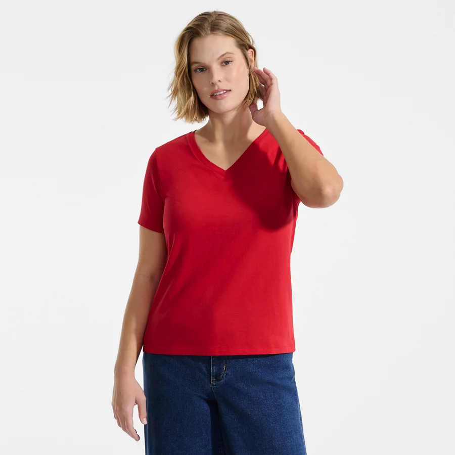 Supima Cotton V Neck T Shirt view 3