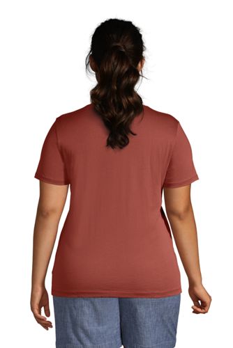 plus size red v neck t shirt