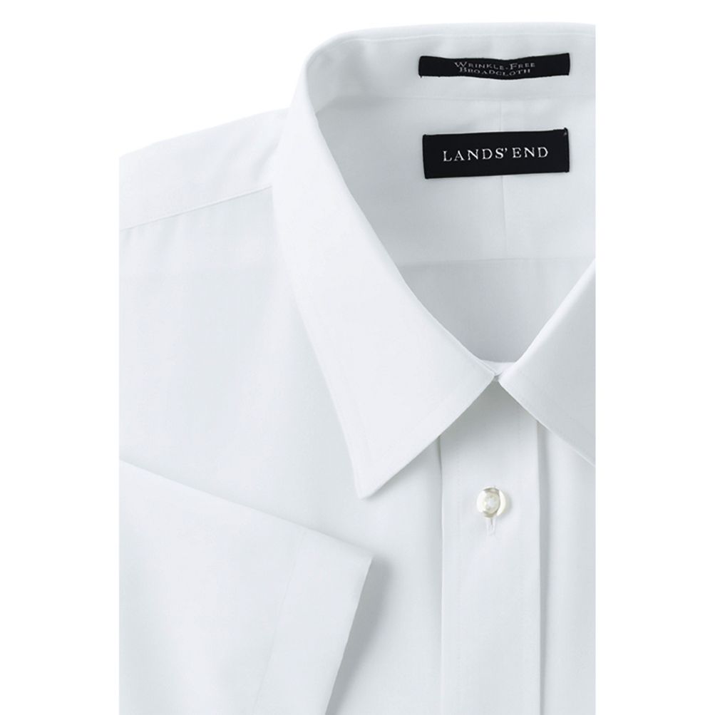 lands end mens white dress shirts Lands' End Men's Long Sleeve Solid Oxford Dress Shirt
