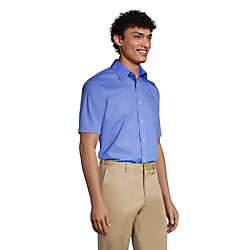 School Uniform Men's Short Sleeve Straight Collar Broadcloth Shirt, alternative image
