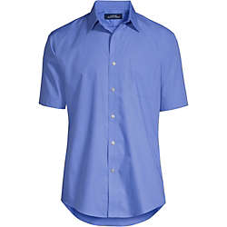 Men's Big and Tall Short Sleeve Straight Collar Broadcloth Shirt, Front