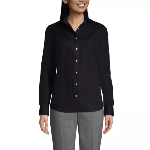Women's Long Sleeve No Iron Broadcloth Shirt, Front