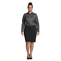 Women's Plus Size Long Sleeve No Iron Broadcloth Shirt, alternative image