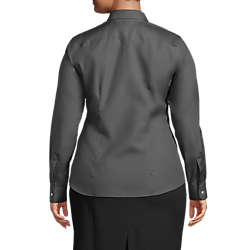 Women's Plus Size Long Sleeve No Iron Broadcloth Shirt, Back