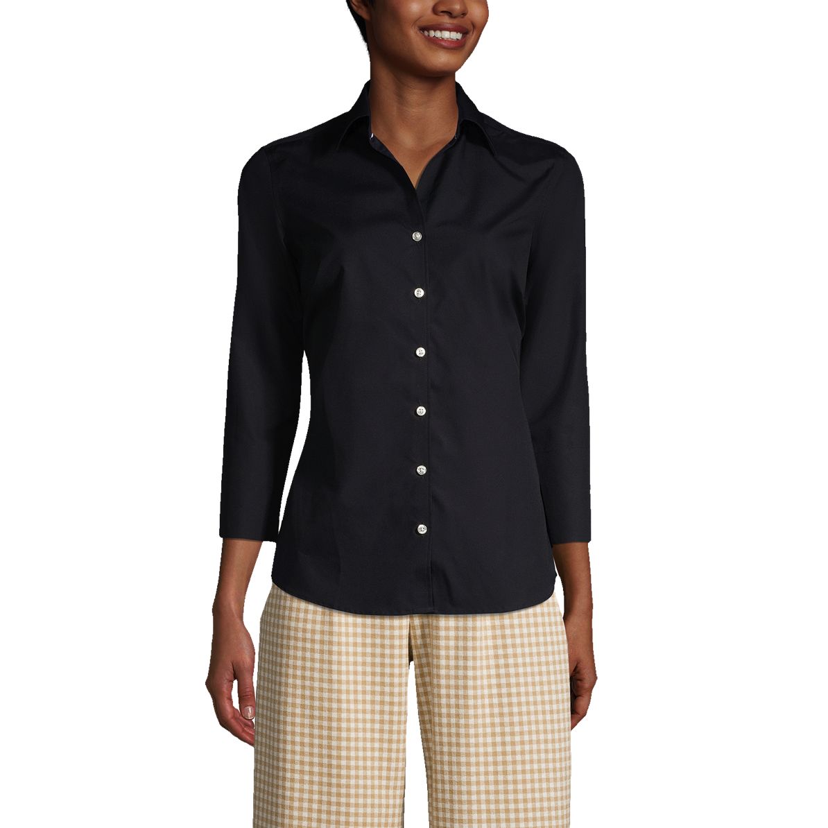 School Uniform Women's 3/4 Sleeve No Iron Broadcloth Shirt