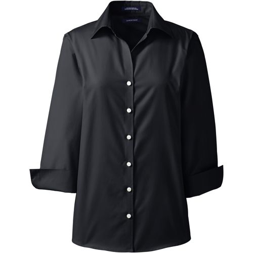 Women's Tall Button-Up Dress Shirt Black
