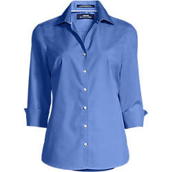 Women's 3/4 Sleeve No Iron Broadcloth Shirt, Front
