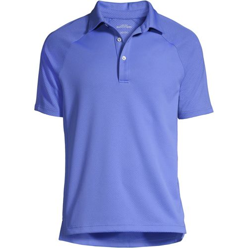 Men's Custom Embroidered Logo Short Sleeve Textured Active Polo Shirt