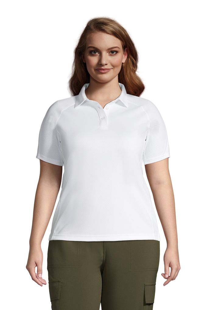 Lands' EndWomen's Plus Size Short Sleeve Multi Textured Polo Lands