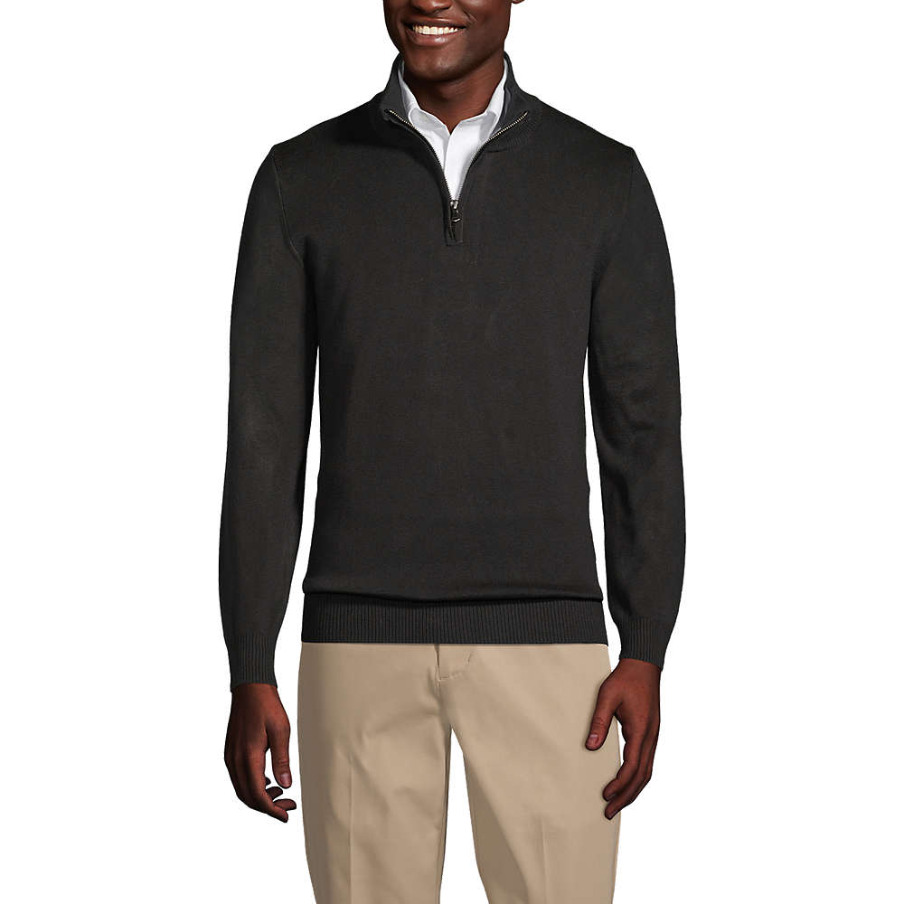 School Uniform Men's Performance Quarter Zip Mock Sweater, Front