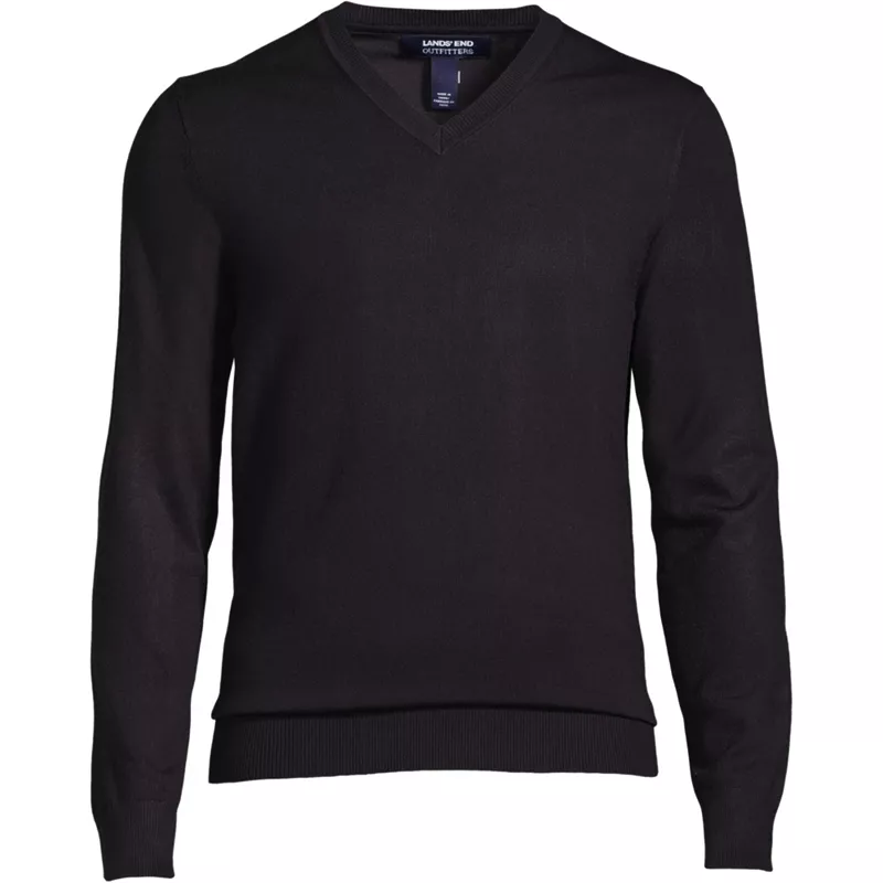 Mens Big and Tall Performance Long Sleeve Vneck Pullover Sweater, Front