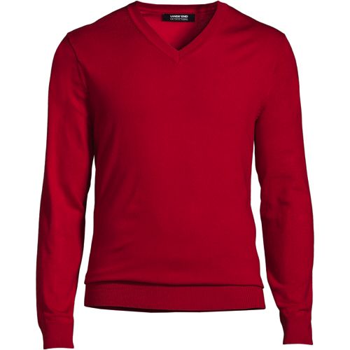 Men's Performance Long Sleeve Fine Gauge V-neck Sweater