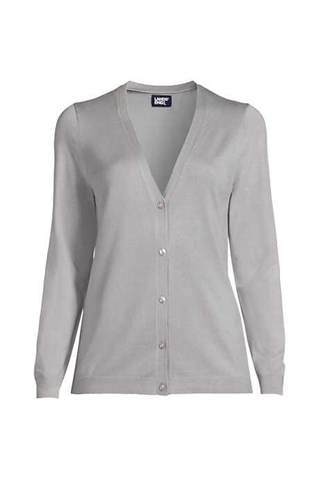 Women's Long Sleeve Performance Fine Gauge V-neck Button Front Cardigan Sweater
