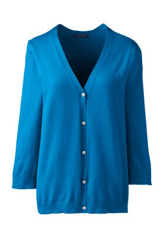 three quarter sleeve cardigan sweater