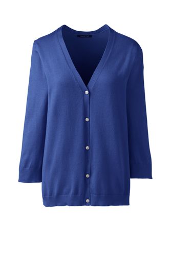 Women's 3/4 Sleeve Performance Cardigan Sweater from Lands' End