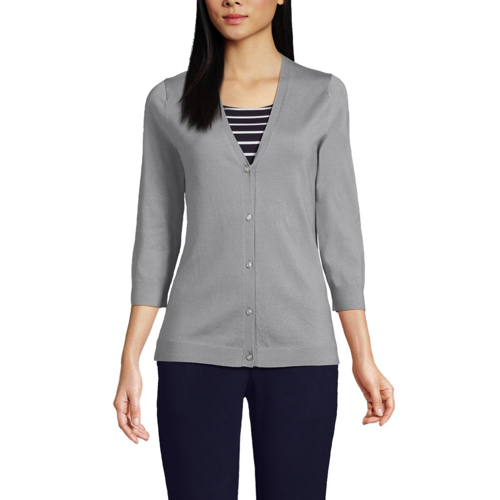 Women's 3/4 Sleeve Performance Cardigan Sweater | Lands' End