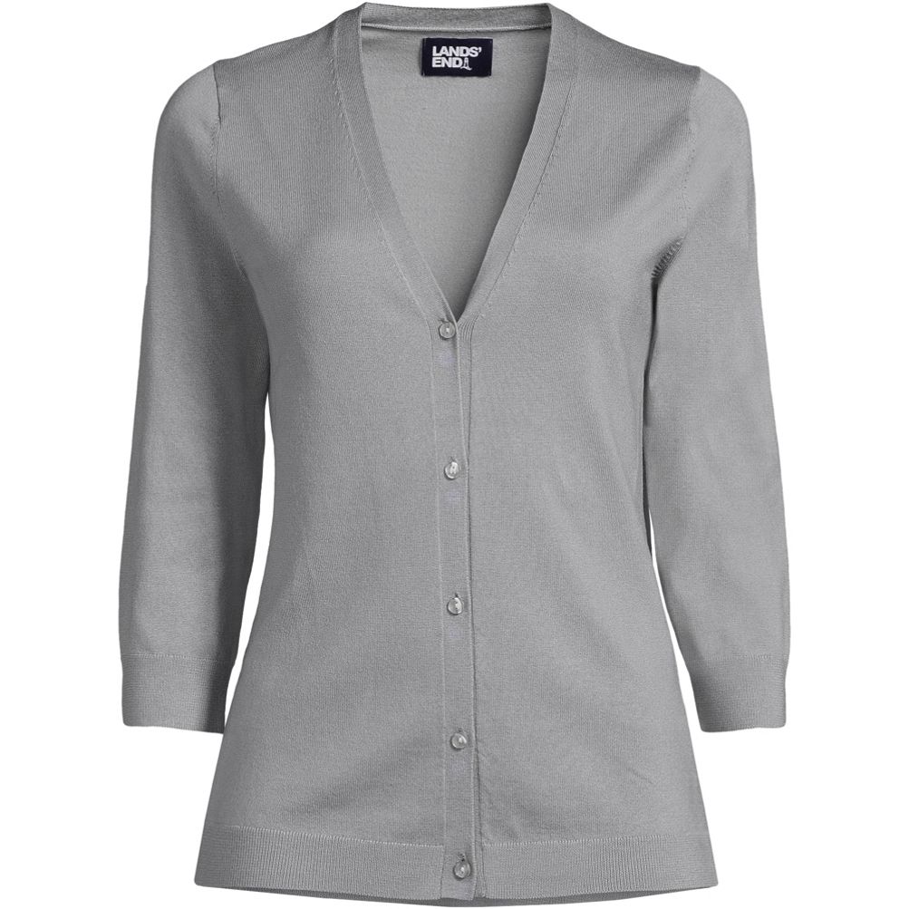 Women s 3 4 Sleeve Performance Cardigan Sweater Lands End