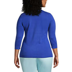Women's Plus Size 3/4 Sleeve Performance Cardigan Sweater, Back