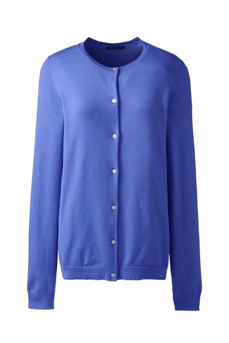 Women's Long Sleeve Performance Fine Gauge Button Front Crew Cardigan ...