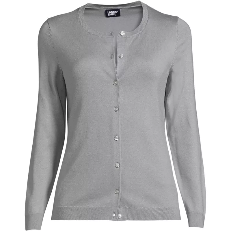 Women's Plus Size Performance Crew Cardigan Sweater, Front