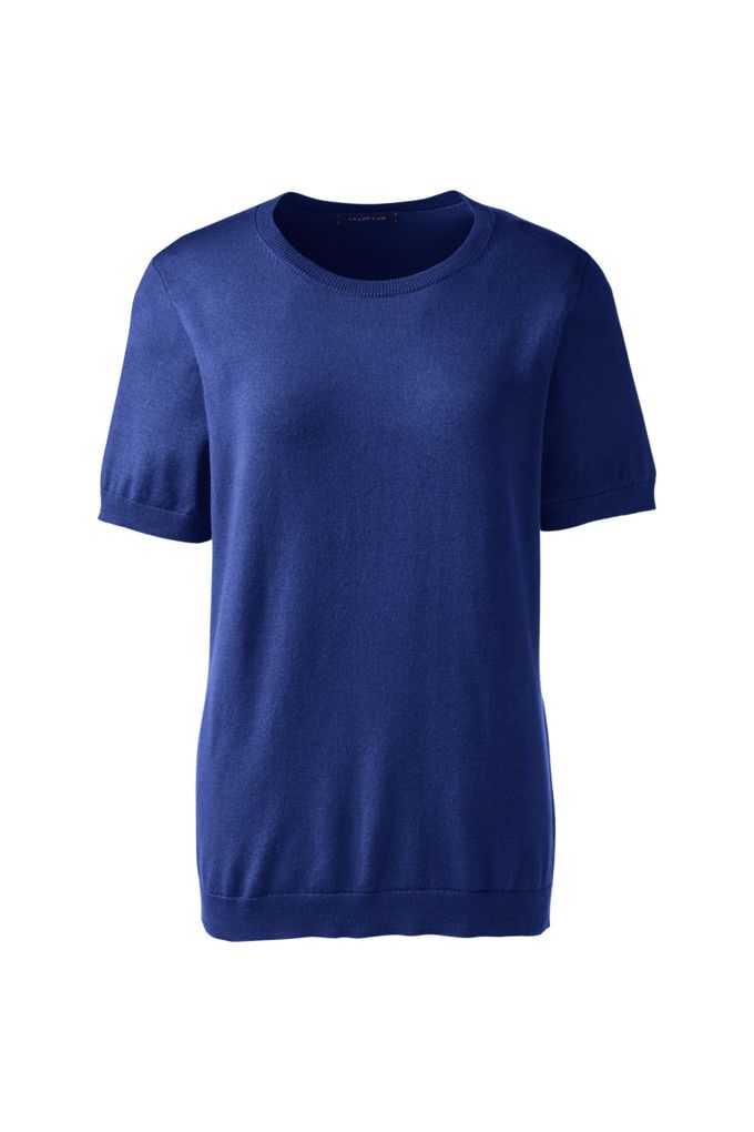 Women's Short Sleeve Performance Sweater - Lands' End - Blue - S
