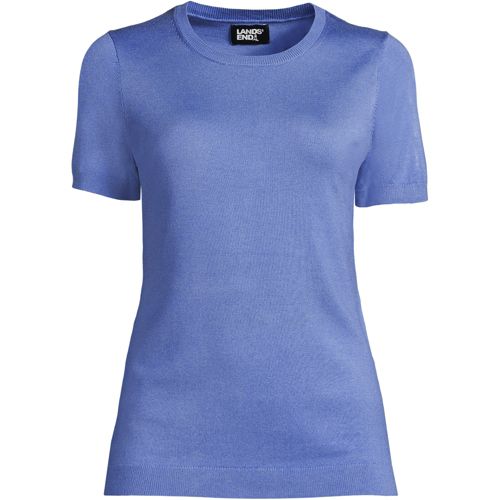 Women's Short Sleeve Performance Fine Gauge Jewelneck Sweater