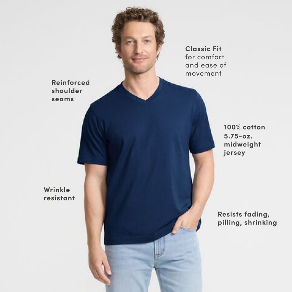 Men's Super-T Short Sleeve V-Neck T-Shirt | Lands' End