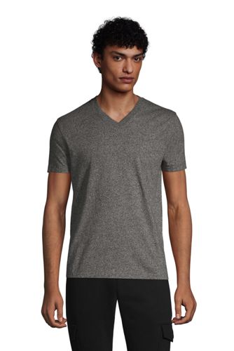 【ランズエンド LANDS' END】メンズ・スーパーT／Vネック／半袖/XXL/ブラック
