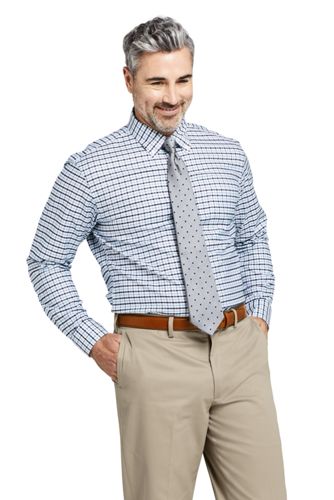Men's Patterned Traditional Fit Easy-iron Button-down Supima Oxford Shirt