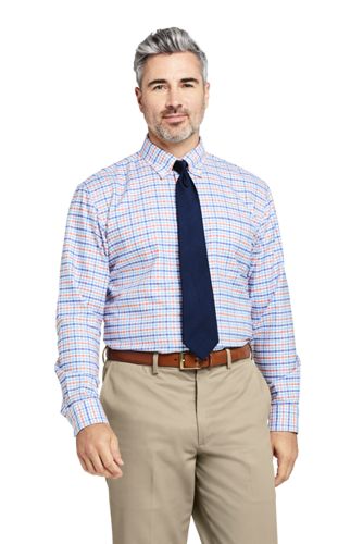 Men's Patterned Traditional Fit Easy-iron Button-down Supima Oxford Shirt