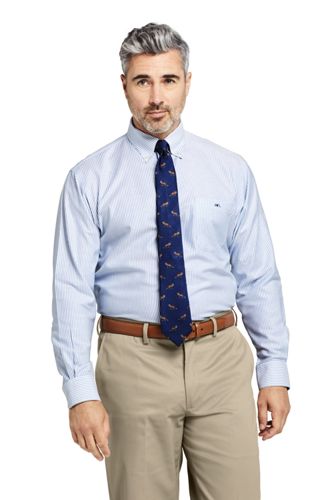 Men's Patterned Traditional Fit Easy-iron Button-down Supima Oxford Shirt