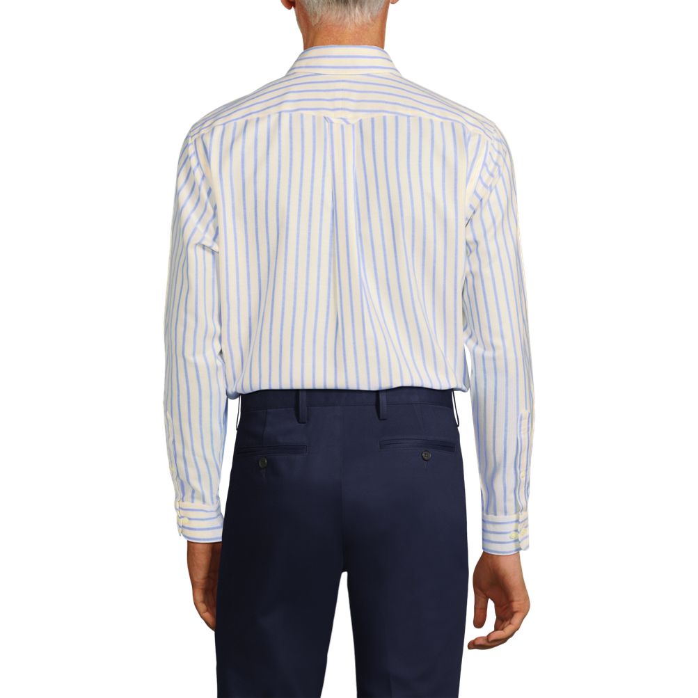 Men's Pattern No Iron Supima Oxford Dress Shirt | Lands' End