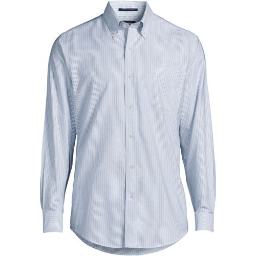 Men's Pattern No Iron Supima Oxford Dress Shirt | Lands' End