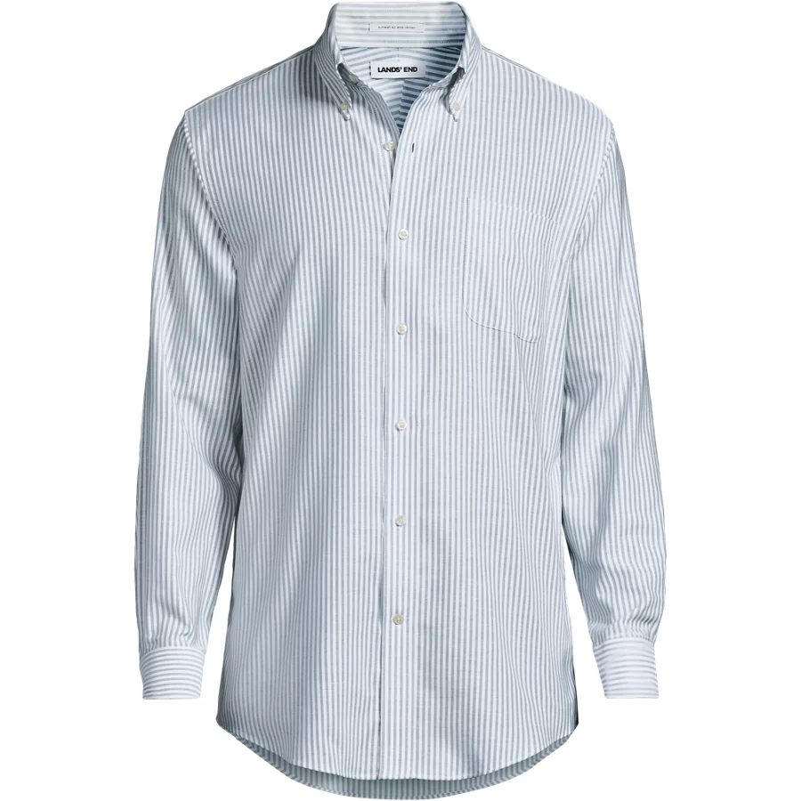 Men's Big And Tall Pattern No Iron Supima Oxford Dress Shirt