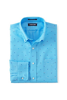 Men's Patterned Tailored Fit Easy-iron Button-down Supima Oxford Shirt