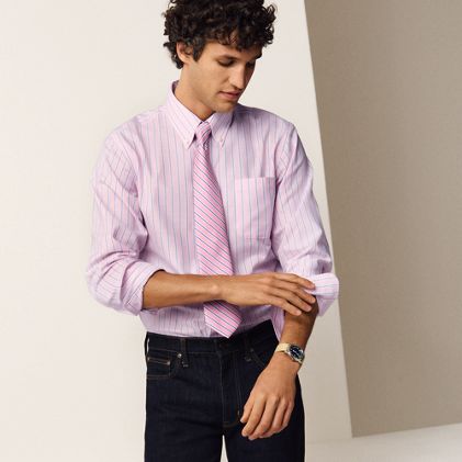 Men's Pattern No Iron Supima Oxford Dress Shirt - primary