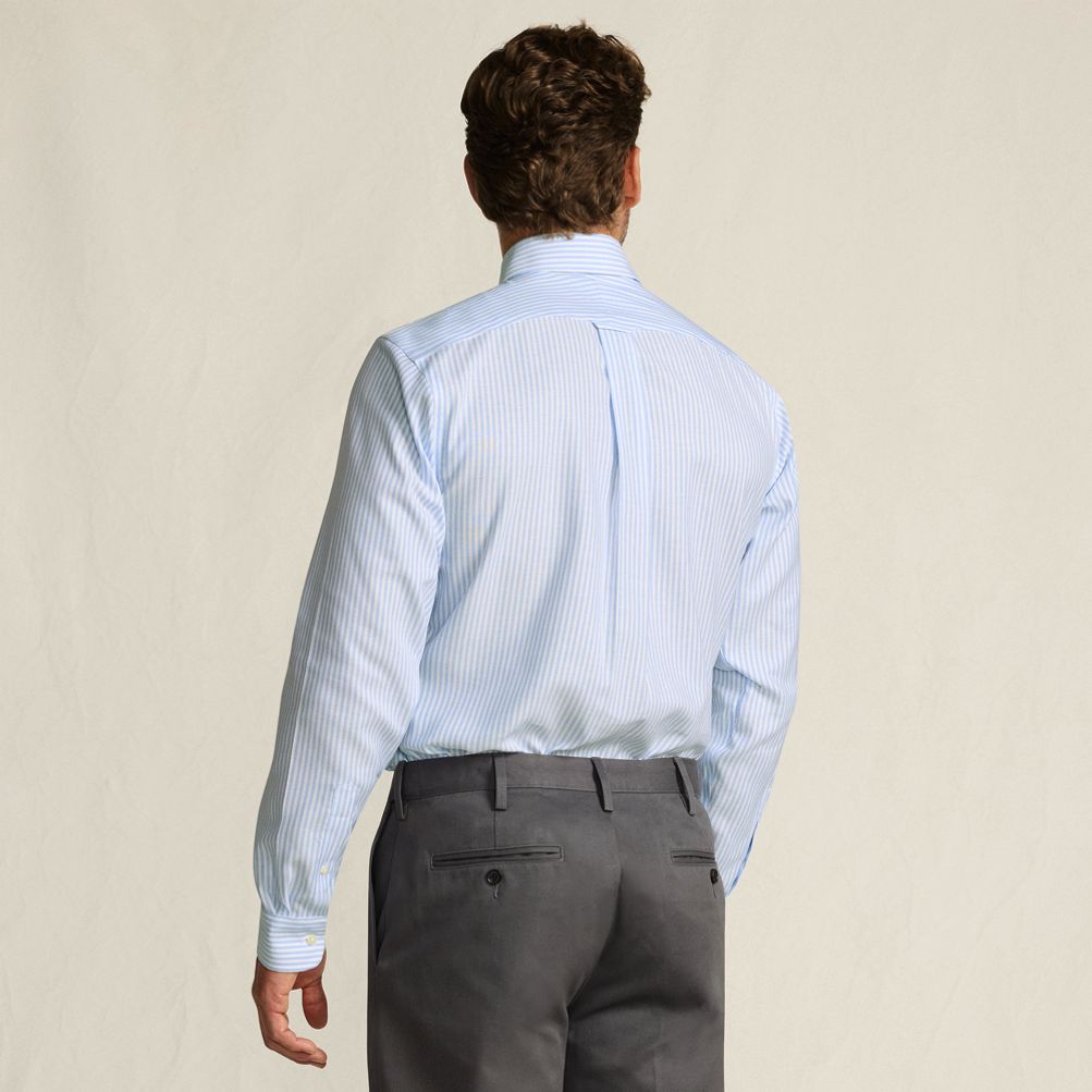 Men's Pattern No Iron Supima Oxford Dress Shirt | Lands' End