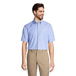 Men's Traditional Fit Short Sleeve Solid No Iron Supima Oxford Dress Shirt, Front